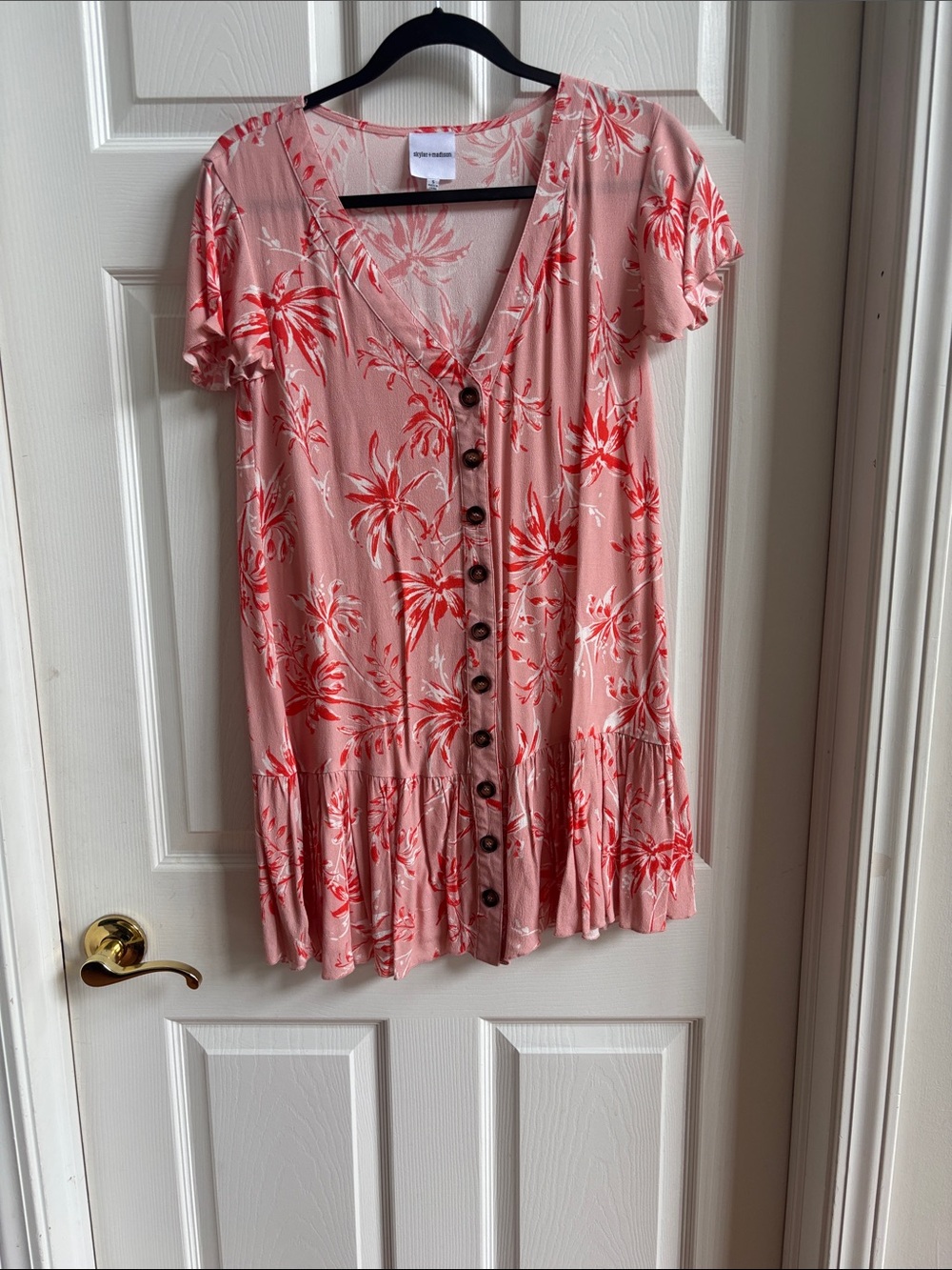 Skylar + Madison Pink Floral Button-Front Dress